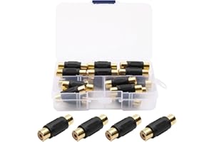 GALDOEP 20 pcs RCA Hembra a Hembra Conector，Adaptador Conector RCA Adaptador de Conectorde Video para Altavoz, receptor, etc.