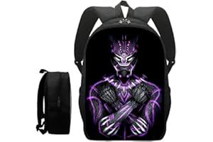 LGQHCE Black Panther Sac à dos pour enfants Sac d'école Sacs à dos de dessin animé Sacs à dos scolaire Polyester Sac à dos scolaire pour garçons élèves du primaire et du collège Maternelle ou Primaire