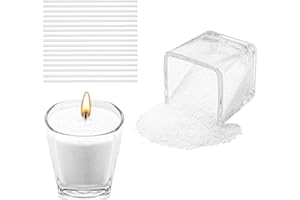 Scentoria Kerzensand 500g, Kerzensand mit Docht, Kerzenwachs Granulat mit 17 Dochte 6 cm, Wachsgranulat für Kerzen, Kerzen Sand, Kerzengranulat für die DIY Kerzenherstellung (Weiß)