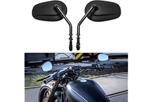 MISS MOLY 8mm Motocicleta Espejos Laterales para Sportster 1200 XL883 Dyna Softail Low Rider Breakout Road Glide Rocker (#2-Negro)