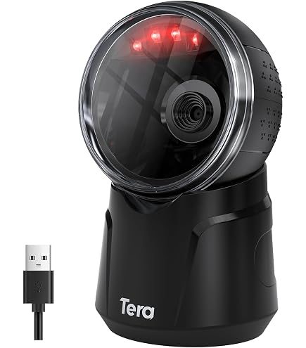 Barcode Scanner Kabellos Eyoyo 1D 2D Desktop Barcode-Scanner, Omnidirektionaler Freisprecheinrichtung USB Kabelgebundener Barcode-Lesegerät, Erfassung Von Barcodes Vom Handy- Bildschirm, Automatische Bilderkennung Barcode Scanner Bluetooth