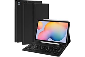 TQQ Custodia con Tastiera per Samsung Galaxy Tab S6 Lite 10.4" 2024/2022/2020 (Model: SM-P620/P625/P610/P613/P615/P619), Cover Sottile con Tastiera Bluetooth Rimovibile Con Layout Italiano