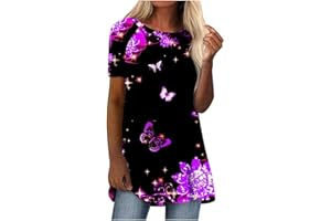 AMhomely Womens Tops Shirt Plus Size SaleFashion Woman Causal Round Neck Printing Blouse Short Sleeve T-Shirt Summer Tops Oversize Loose Tunic UK Size Elegant Twisted Sweatshirt for Ladies