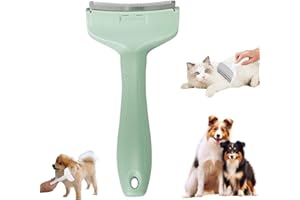 EZNAOBO V-Tooth Deshedding Comb, Dog & Cat Grooming Brush for Shedding, Creative Curved - Head Hair Cutter For Pet,Tight V-shaped Teeth Shedding Comb for Pet (green, S)