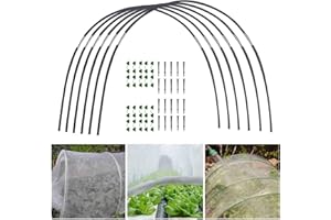 HPYSHP 54/90Pcs Garden Hoops for Netting Raised Bed, Greenhouse Hoops Frame Tunnel with Ground Nail, Detachable Fiberglass Support Hoops, Grow Tunnel Hoops for Garden Veg Plant, Crop, Fruit (90Pcs/set)