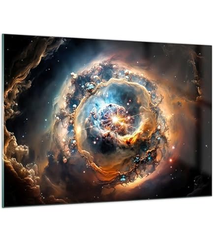 Poster Sur Toile 50x75 Cm - Échecs Surréalistes Dans L'espace Avec Planètes - Décoration Murale Moderne Pour Salon