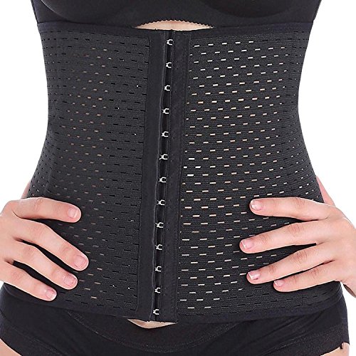 Everbellus Corset Fajas Reductoras cinturon Formación Cincher Bustier para Mujer (Negro, M/Tamaño de la cintura 66-70CM)