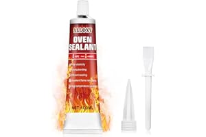 ALLONY Silicona Alta Temperatura, Pegamento Alta Temperatura, Silicona Negra, Masilla Refractaria, 1000 Grados, Pegamento Alta Temperatura para Horno, Estufa, Chimenea, Cristal, 100ML