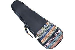 Alnicov Ukulele fodral vintage stil ukulele väska bärbar 50 cm bomull vadderad gitarrryggsäck med justerbara remmar