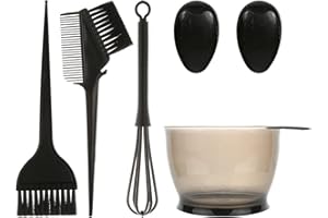 SYXLS 24/6 szt. Zestaw Narzędzi do Farbowania Włosów, DIY Salonu Fryzjerskiego do Farbowania Włosów Narzędzia do Farbowania Włosów, Zestaw Pędzli do Farbowania Włosów (6-części czarne)