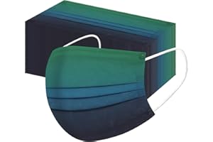 DeaAmyGline 50 Stück Mundschutz Erwachsene Einweg,3-lagig Vliesstoff,Mund-Nasen-Schutz,mit Bunt Motiv,Atmungsaktive,Multifunktionstuch Halstuch Bandana für Männer und Frauen