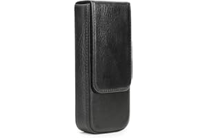 Hiram Skórzane etui na długopisy przenośne pudełko na długopisy z ukrytym magnetycznym zamknięciem zatrzaskowym i zdejmowaną tacą na długopisy, skórzany futerał do przechowywania długopisów, Czarny,