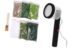 perfk Mini Applicatore per Floccatrice, Applicatore di Erba Statica Floccaggio Statico con 6 Sacchi di Erba Statica per L'abbellimento del Prato Macchina, Architetture Paesaggistiche