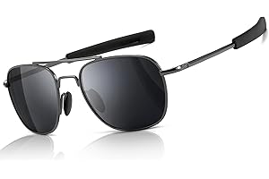 SUNGAIT Męskie Wojskowe Okulary Przeciwsłoneczne Spolaryzowane Styl Pilotka Bagnetowe świątynie