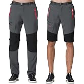 SOLOYEE Men's Trekking Trousers Mountain Convertible Shorts, Waterproof Quick Drying Breathable Anti-scratch Work Hiking Pant