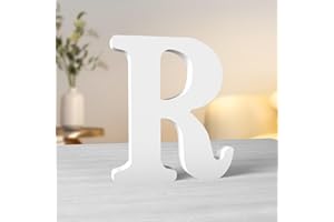 Aruatu Unfinished Wood Letters - 8 Inch White Standing Decor Letters for Wall Decoration, Craft & Home Party Projects