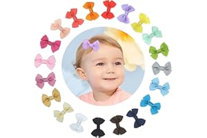 ZOCONE Mollette per Capelli Bambina Fiocco Accessori , 20 PCS Fermagli Grosgrain Nastro Alligatore Clip Antiscivolo Bows Barrette per Neonata Ragazza