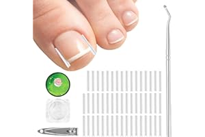 QEEROYO Ingrown Toenail Corrector Set, 50Pcs Ingrown Toenail Treatment Corrector, Professional Pain-Free Ingrown Toenail Removal Kit, for Men Women Foot Care