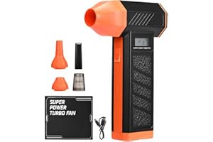Hoyiyobi Spolverino elettrico a batteria 150,000 giri/minuto regolabile a 4 marce per soffiare e aspirare con ricarica rapida, soffiatore di polvere per tastiera del computer dell'auto