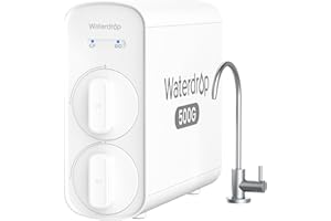 Waterdrop G5P500 Filtro per Acqua Osmosi Inversa, Certificato NSF/ANSI 372, Sistema Osmosi Inversa 7 Stadi, Sistema di Filtrazione Dell'acqua RO 500G, 2:1 da Puro a Scarico, Riduce TDS PFAS, Senza BPA