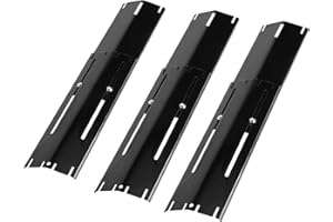 SWAWIS 3 Set 29,8-53,3 cm Universal Placa de Calor Piezas, Accesorio de Calor de 430 Acero Inoxidable para Landmann Outback Brinkmann Charbroil, Burner Cover(Negro)