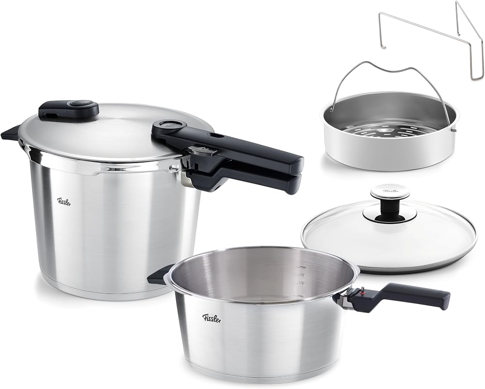 Fissler Vitaquick Premium 6+3,5 Litre Düdüklü Tencere + Buharda Pişirme Aparatı