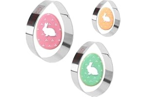 Keepaty Lot de 3 emporte-pièces en forme d'œuf de Pâques en acier inoxydable