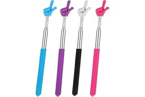 WXINSHENG Baguettes Pointeurs Télescopiques Enfants,4pcs Baguettes de Pointage Extensibles en acier Inoxydable,Doigt Extensible,Pointeur Télescopique pour Enseignants,pour Enseignants,Classe, Conférences