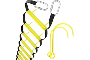 Escaleras de Evacuación de Incendios ISOP 4 m | Escaleras Retráctiles para Casas de 1 Pisos | Compacto y Portátil | Escalera de Cuerda Adecuada para Balcón y Escape de Ventanas