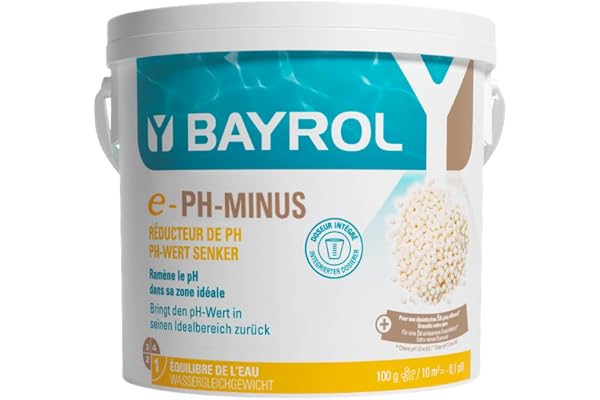 BAYROL e-pH-Minus Piscine et Spa 6 kg - Réducteur de pH Rapide - Granulés pH- pour Piscine et Spa - Doseur Inclus - Corrige pH Elevé