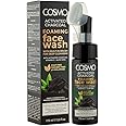Cosmo Activated Charcoal Foaming Face Wash 175ml, With Built-in Brush for Deep Cleansing, Paraben Free, Purifies Skin, Removes Deep Dirt, Dust, Impurities & Pollution | Restores Glow, For Daily Use