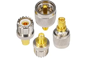 YILIANDUO 4 Pezzi Adattatore Antenna Radio Ham SMA a UHF - Kit Adattatore Antenna SMA Maschio/Femmina a PL259 Maschio/Femmina per CB Walkie-Talkie, Radio Broadcast, Antenne WiFi