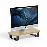 Prexua Upster Ahşap Monit&ouml;r Standı - Ergonomik Monit&ouml;r Y&uuml;kseltici (Safir Meşe - Siyah Ayak, Medium)