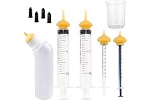 Gufastoe Haustier Fütterung Silikon Nippel mit Flasche und Spritzen für Welpen Hund Katze oder andere Haustiere (Modell 3)