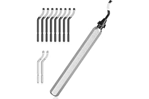 AICOYA Ebavureur Outil D'ébavurage avec 10 Lames, pour Pièces Imprimées en 3D en Métal, Plastique et Acier Inoxydable (8 BR1010, 2 BS1018)