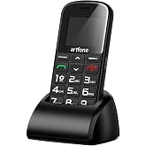 artfone Yaşlılar i&ccedil;in cep telefonu, acil &ccedil;ağrı d&uuml;ğmeli, &ccedil;ift SIM cep telefonu, emeklilik, b&uuml;y&uuml;k tuşlar, 2G GSM cep telefonu, 