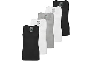ALPIDEX Jungen Unterhemd 5er Set 100% Baumwolle Tank Top Trägertop Bequeme Classic Achselhemden Ärmellose Kinder Unterhemden
