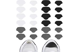 AURORAYER 12 Paar Fersenschutz für Schuhe, Zwei Größen Schuh Fersen Reparatur Patch Fersenpolster Sneaker Selbstklebende Schuh Innen Ferse Reparieren für Leder,Sportschuhe(schwarz, weiß, grau)