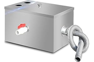 RSHJD Intercepteur de Piège à Graisse en Acier Inoxydable, Séparateur de Graisse Commercial Bac à Graisse Restaurant Professionnel pour Restaurants, Buffets et Cantines(Size:50 * 29 * 29cm)