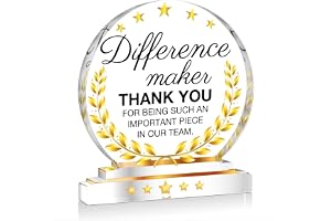 Difference Maker Gift for Coworkers Employee Appreciation Retirement New Job Acrylic Thank You Sign Desk Teacher Boss Mentor