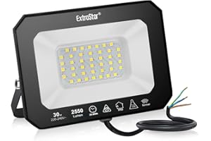 EXTRASTAR LED Floodlight with Motion Sensor, 30W 2550LM Outdoor LED Security Lights, IP65 Waterproof Outdoor Flood Light Wall Light for Garden, Patio, Backyard, Garage-6500K Daylight