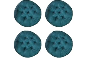 Yunlaishaocer Cuscini Sedie Cucina Set da 4, Cuscini per Sedie da Esterno, 40x40 cm, Cuscino per Sedia Rotondi, per Sala da Pranzo, Giardino Esterno, Balcone, Studio (Verde Scuro)
