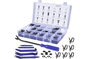 RANDALFY Clips de Fixation pour Voiture 447 Pièces avec Pince de Retenue de Poussoir, Démontage Automatique pour Moulures de Tableau de Voiture, Remplacement de Vis de Voiture