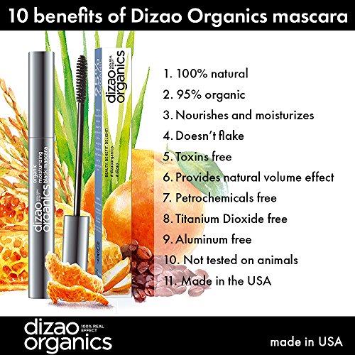 Dizao 95% Organische Feuchtigkeitsspendende Schwarze Mascara mit dem Organischen Extrakt von Reiskleie und Kaffeebohnen - 2
