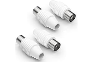 REDSTAR24 Spinotto Antenna TV / 2x Maschio e 2x Femmina Connettori Antenna TV Connettore Maschio e Femmina Antenne TV DVB-C Radio e DVB-T2 per Cavo Antenna SAT Coassiale 4K UHD