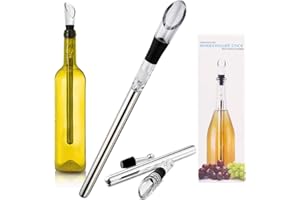 GOIEHIR Refrigeratore per Bottiglie Vino, RefrigeratoreBottiglie Beccuccio, Set Refrigeratori Vino Acciaio Inossidabile, Accessori Decanter Vino, Regali Vino Rosso Bianco