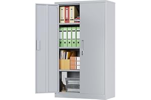 SUPEER Armario Metálico Profesional 140X80cm‌,2 Puertas + 3 Estantes Ajustables | Acero de Alto Calibre | Uso Intensivo en Talleres, Garajes y Oficinas | Montaje Rápido Incluido (Color Gris)