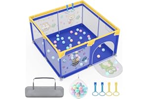 Aufun Box per bambini, in tessuto Oxford 300D, con rete traspirante, chiusura lampo (blu, 127 x 127 x 68 cm)