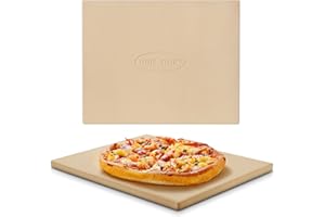 Unicook Pizza Stone, Cordierite Baking Stone for Oven and BBQ, Grilling Pizza Plate, Ideal for Making Bread, Cookies and More, Thermal Shock Resistant, Durable and Safe, Rectangular, 38 x 30 cm