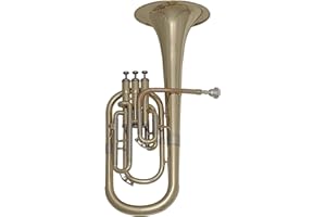 Roy Benson Trompa Alto Mib AH-301 (Instrumento de viento profesional, con tudel de latón dorado, láminas exteriores de alpaca, válvulas de acero inoxidable y estuche de forma ligera)